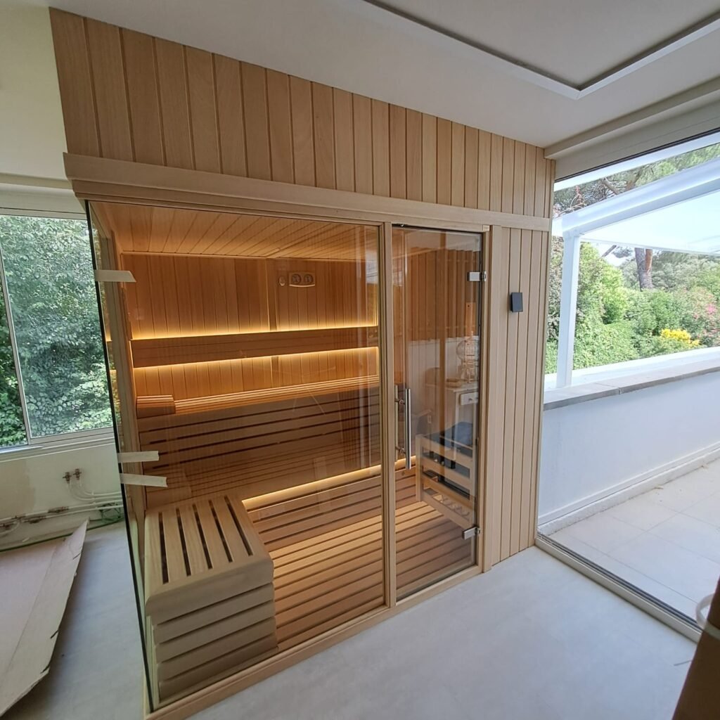 sauna con cromoterapia